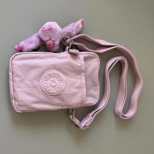 Kipling Tally Phone Bag With Adjustable Crossbody Strap Pink Purple Age NWT